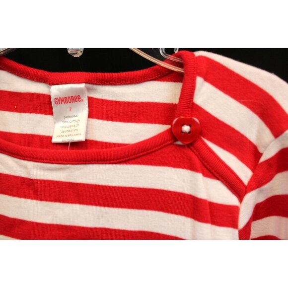 2008 Gymboree Sweet Heart Valentine Day Shirt Red Striped Button Classic French - Picture 5 of 6